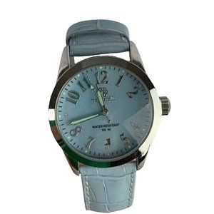 Pastorelli Women's Blue Silvertone Women's Wristwatch Leather Band Working